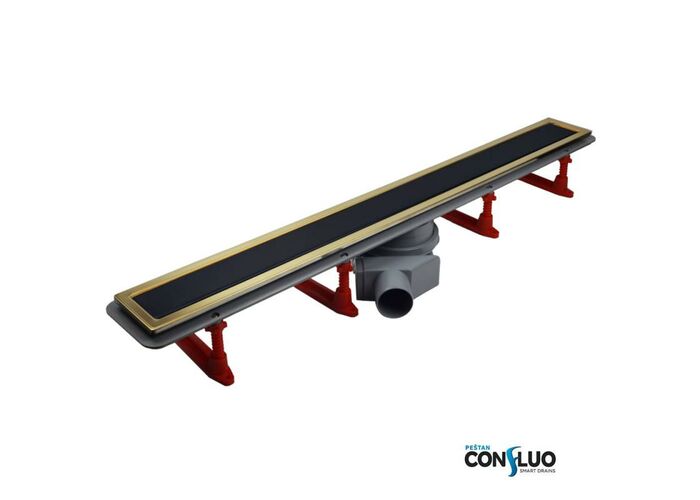 Душевой лоток Pestan Confluo Premium Line 950 Black Glass Gold, 13100125