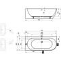 Ванна акриловая пристенная Ravak FREEDOM Corner L 170x80, слив-перелив хром, XC00100041