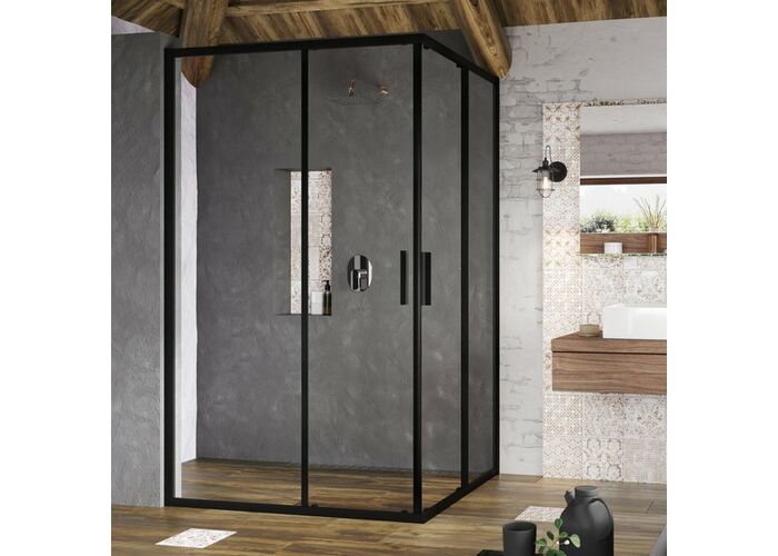Душевая дверь Ravak Blix Slim BLSRV2K-100 черный + транспарент, X1XMA0300Z1