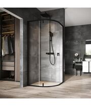 Душевой уголок полукруглый Ravak NSKK3-90, черный + transparent, 3O677300Z1