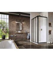 Душевая стенка Ravak Supernova APSS-80, 198 см, черный+транспарент, 940403R2Z1