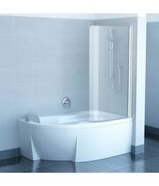 Шторка для ванны Ravak Rosa CVSK1 160/170 L белый+транспарент