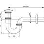 Сифон для умывальника Ravak U X01436, трубный, латунь, хром, 5/4x32