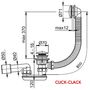 Сифон для ванны Ravak II X01504 с наполнением переливом, Click Clack