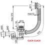 Сифон для ванны слив-перелив Ravak X01377, Click Clack
