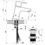 Смеситель для умывальника Ravak TD F 011.20, донный клапан, черный, X070147