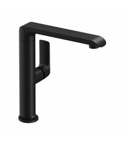 Смеситель для умывальника, Ravak Flat 016.20, с поворотным изливом, черный, X070174