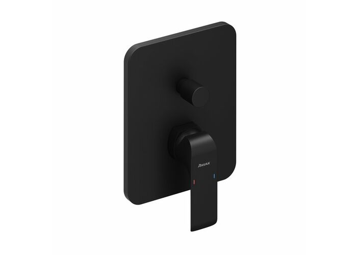 Смеситель настенный Ravak Flat 065.20, с переключателем, R-box, черный, X070179
