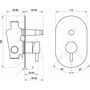 Смеситель скрытого монтажа Ravak ES 061.60RGB.O2, с переключателем, 2 вывода, розовое золото, X070358