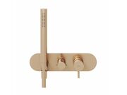 Смеситель скрытого монтажа Ravak ES 068.60RGB.O3+S, 3 вывода, розовое золото, X070356