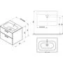 Тумба под умывальник Ravak SD 600 CHROME II, 60х49х50, белая, X000001772