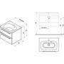 Тумба под умывальник Ravak SD 800 CHROME II, 80х49х50, /белая