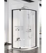 Уголок полукруглый Ravak PSKK3-90 черный + транспарент, 37677300Z1