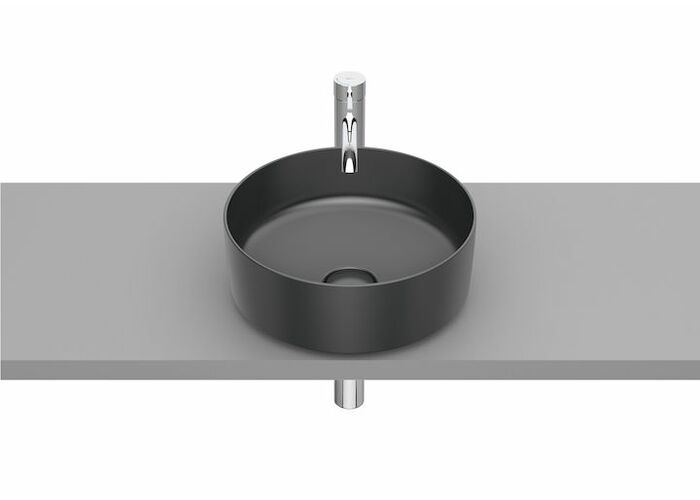 Раковина накладная Roca Inspira Round 37x37, оникс черный, A327523640