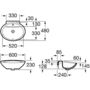 Умывальник настенный и накладной Roca Fontana 60x48, 7327877000
