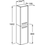 Шкаф-пенал Roca Gap ZRU9302747 34,5x20x160 L, фиолет