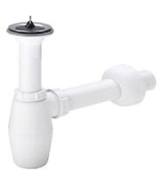 Сифон для умывальника Viega, бутылочный, с пробкой, пластик, белый, 5/4x32, 103927