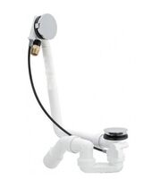 Сифон для ванны Viega Simplex Trio 728014 с наполнением переливом, удлиненный, накладка MT5