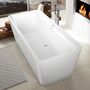 Ванна квариловая Villeroy&Boch Squaro Edge 12 180x80, с ножками, слив-перелив, белая, UBQ180SQE2DV-01