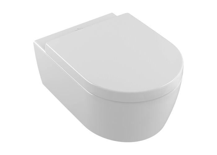 Унитаз подвесной Villeroy&Boch Avento 37x56, сиденье SoftСlose, безободковый, 5656HR01