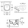 Унитаз подвесной Villeroy&Boch Avento 37x56, сиденье SoftСlose, безободковый, 5656HR01