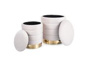 Комплект SIGNAL BRITTA Velvet (2 пуфа) светло..