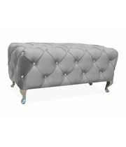 Пуф SIGNAL HESTIA Velvet Bluvel 14 серый/серебряный 100/46/50