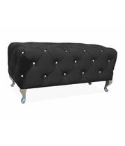 Пуф SIGNAL HESTIA Velvet Bluvel 19 черный/серебряный 100/46/50