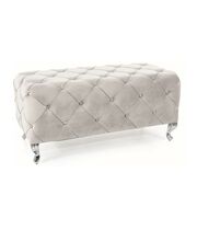 Пуф SIGNAL HESTIA Velvet Bluvel 03 светло-серый/серебряный