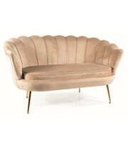 Диван SIGNAL CAMELLIA 2 Velvet Bluvel 28 бежевый/золотой