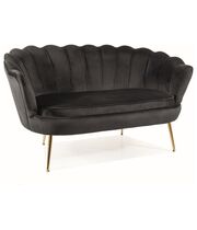 Диван SIGNAL CAMELLIA 2 Velvet Bluvel 19 черный/золотой