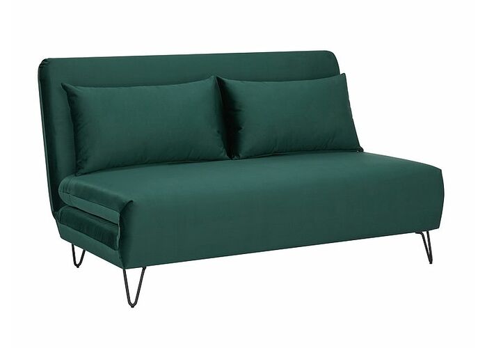 Диван SIGNAL ZENIA Velvet tap. 189 раскладной, зеленый/черный