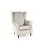 Кресло SIGNAL BARON Velvet Bluvel 03 светло-серый/венге