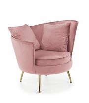 Кресло HALMAR ALMOND розовый/золотой