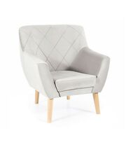 Кресло SIGNAL KIER 1 Velvet Bluvel 03 светло-серый/бук