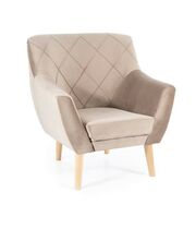 Кресло SIGNAL KIER 1 Velvet Bluvel 40 темно-бежевый/бук