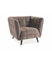 Кресло SIGNAL CASTELLO 1 Velvet Bluvel 28 бежевый/венге