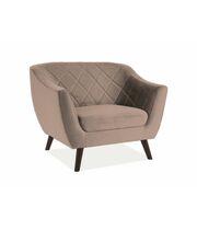 Кресло SIGNAL MOLLY 1 Velvet Bluvel 40 темно-бежевый/венге