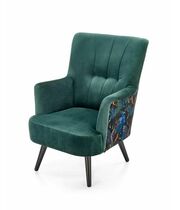 Кресло HALMAR PAGONI Bluvel 78 темно-зеленый/черный