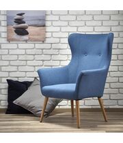 Кресло HALMAR COTTO синий/натуральный