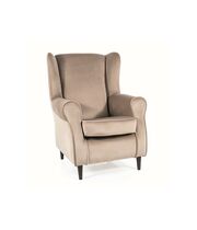 Кресло SIGNAL BARON Velvet Bluvel 40 темно-бежевый/венге