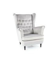 Кресло SIGNAL HARRY Velvet Bluvel 03 светло-серый/венге