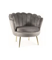 Кресло SIGNAL CAMELLIA Velvet Bluvel 14 серый/золотой