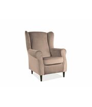 Кресло SIGNAL BARON Velvet Bluvel 28 бежевый/венге