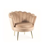 Кресло SIGNAL CAMELLIA Velvet Bluvel 28 бежевый/золотой
