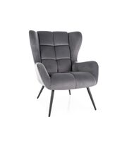 Кресло SIGNAL LOUIS Velvet 14 серый/черный