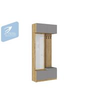 Прихожая МК Стиль БОСТОН ЛДСП дуб крафт золотой/серый шифер кожзам.