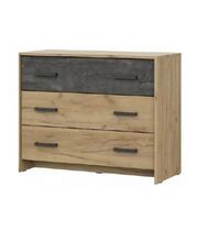 Комод NN Мебель МСП 1 Серия 2 Дуб золотой/Камень темный, 3 ящ.