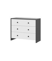 Комод NN Мебель (МС Дольче К)  3 ящика Графит/Белый