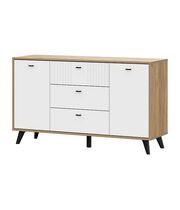 Комод SV-МЕБЕЛЬ (МС Милан К) Дуб Золотой/Белый матовый, 3 ящ. 2 ств.